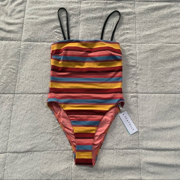NWT Seafolly Baja Striped Tube Maillot One Piece - Picture 4 of 13